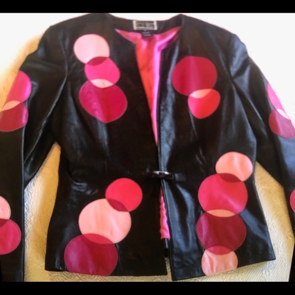 💕Belle Sport Dot Leather Jacket - Picture 4 of 6